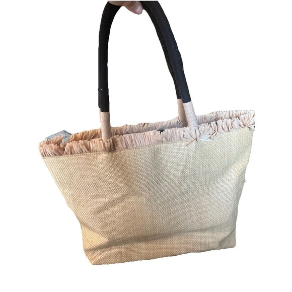 Stella & Dot Shake Your Palm Straw Shoulder Bag Tote Travel Vacation Beach - Picture 7 of 7